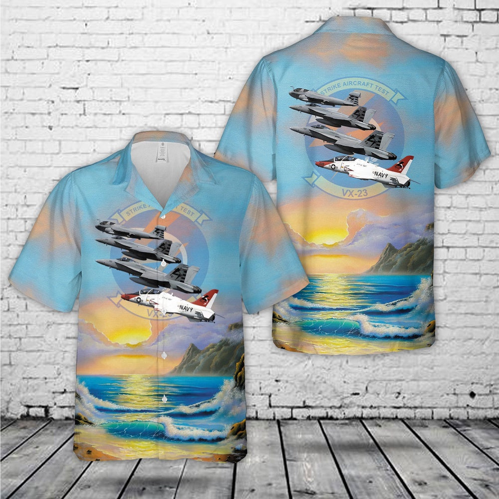 Navy Hawaiian Shirt, Us Navy Ea-6B, Fa-18E, Fa-18C And T-45 Of Air Test And Evaluation Squadron 23 (Vx-23) Hawaiian Shirt, Navy Shirts Mens