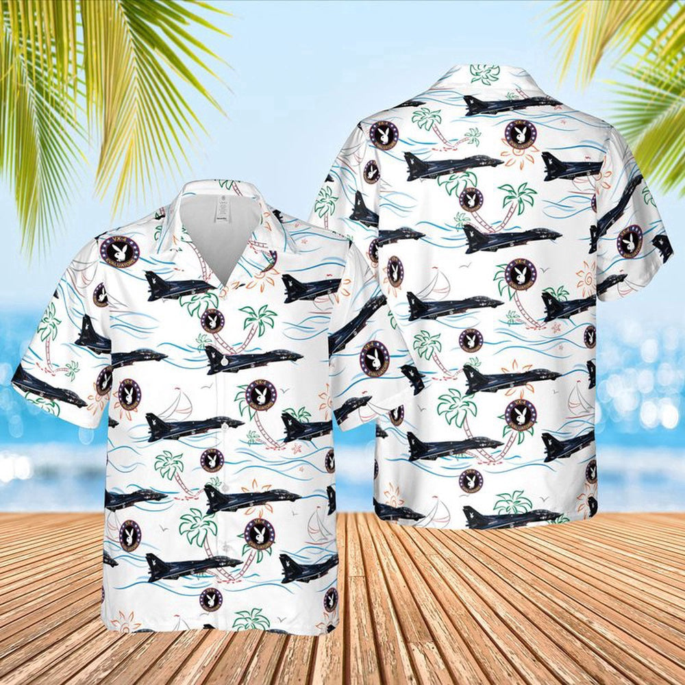 Navy Hawaiian Shirt, Us Navy F-14A Tomcat Buno 159853 Of Vx-4 Evaluators Hawaiian Shirt, Navy Shirts Mens