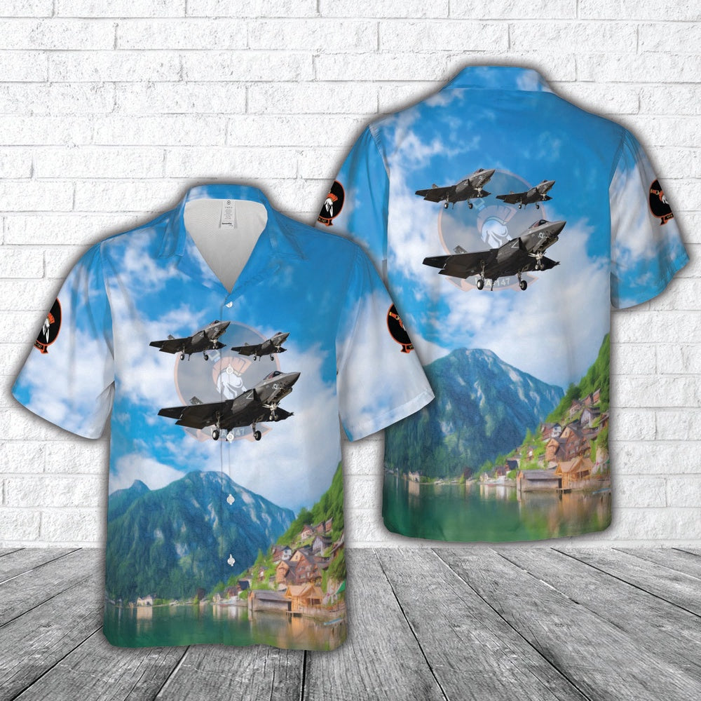 Navy Hawaiian Shirt, Us Navy F-35C Lightning Ii (Vfa-147 Cvw-2) Vfa-147 Argonauts Hawaiian Shirt, Navy Shirts Mens