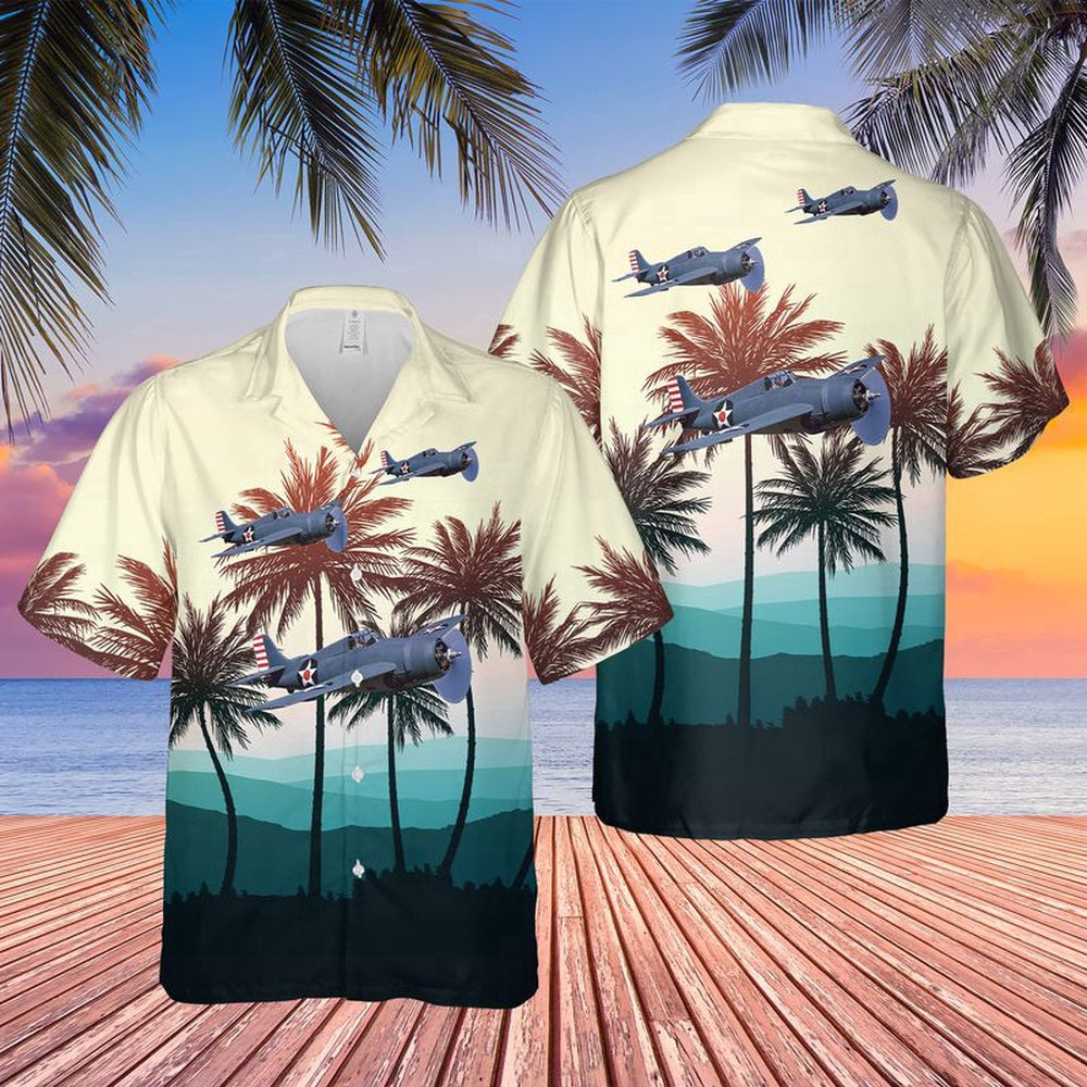 Navy Hawaiian Shirt, Us Navy Grumman F4F-3 Hawaiian Shirt, Navy Shirts Mens