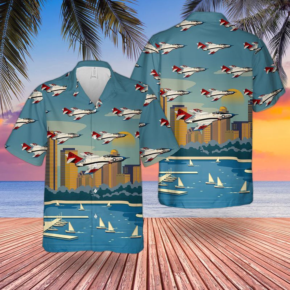 Navy Hawaiian Shirt, Us Navy Grumman F9F-8 Cougar Hawaiian Shirt, Navy Shirts Mens