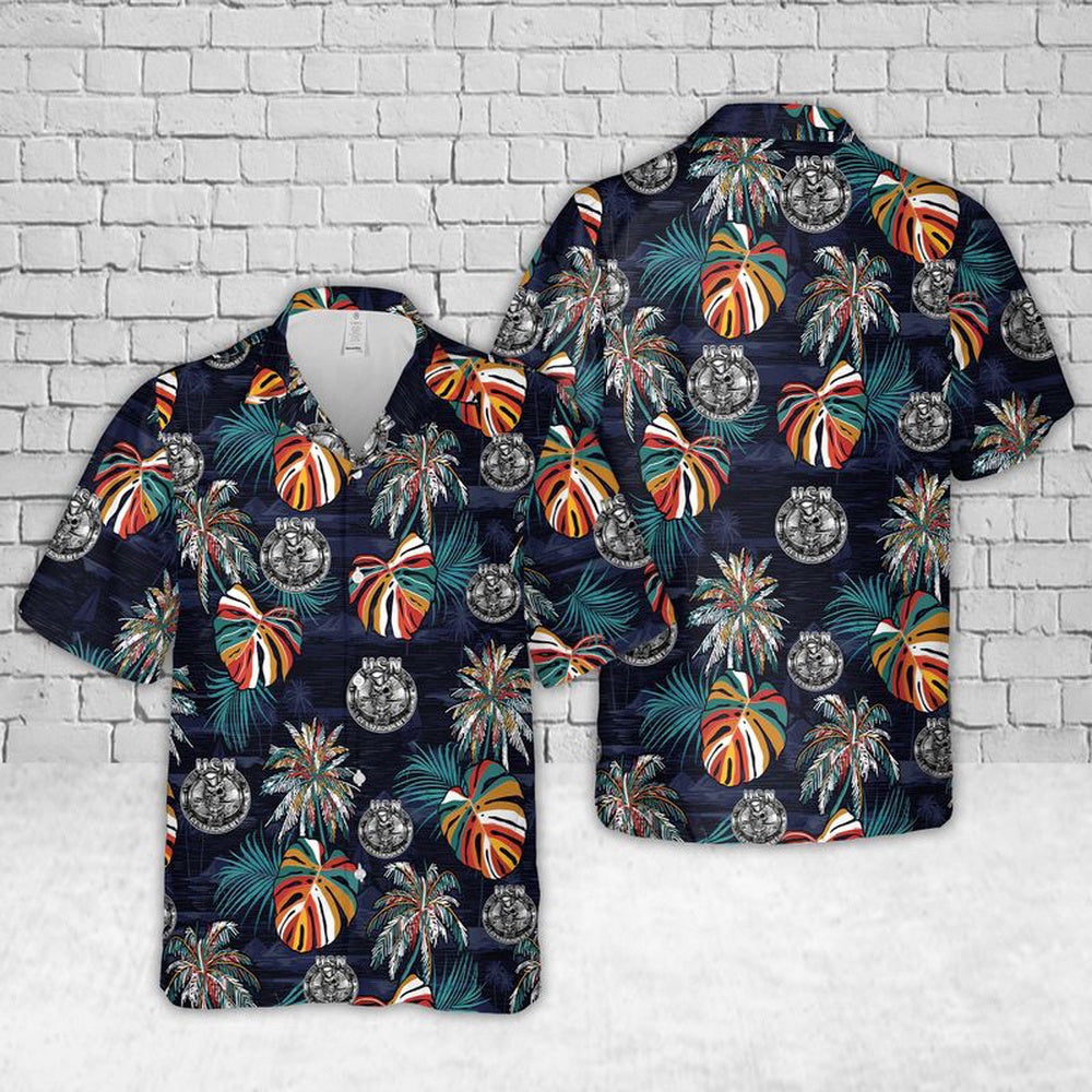 Navy Hawaiian Shirt, Us Navy Gunner'S Mates Skull Hawaiian Shirt, Navy Shirts Mens