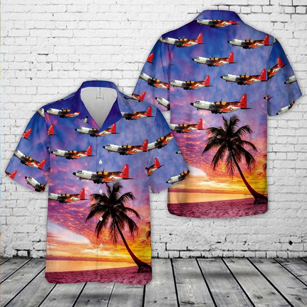Navy Hawaiian Shirt, Us Navy Lockheed Dc-130A Hercules (Buno 570497) Hawaiian Shirt, Navy Shirts Mens