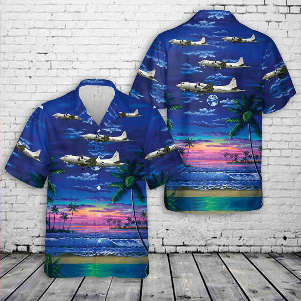 Navy Hawaiian Shirt, Us Navy Lockheed P-3C Orion Of Vp-47 Hawaiian Shirt, Navy Shirts Mens