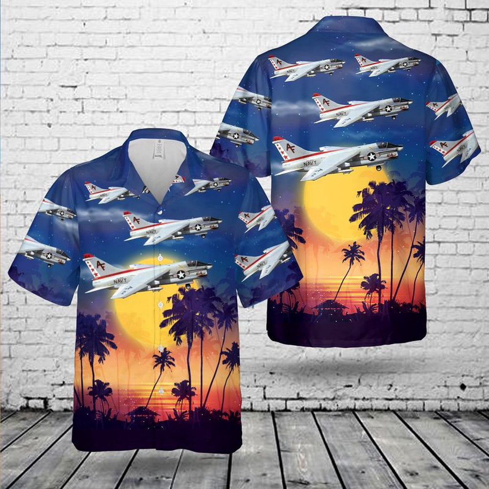 Navy Hawaiian Shirt, Us Navy Ltv A-7 Corsair Ii Of Va-204 Hawaiian Shirt, Navy Shirts Mens