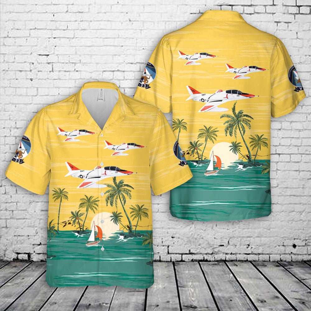 Navy Hawaiian Shirt, Us Navy Mcdonnell Douglas Ta-4J Skyhawk Vt-23 Professionals Hawaiian Shirt, Navy Shirts Mens