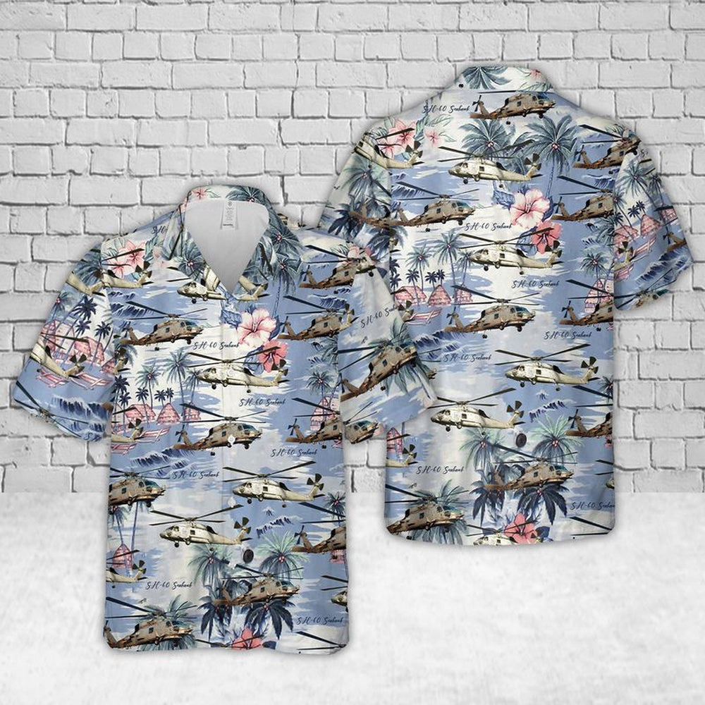 Navy Hawaiian Shirt, Us Navy Mh-60 Seahawk Hawaiian Shirt, Navy Shirts Mens