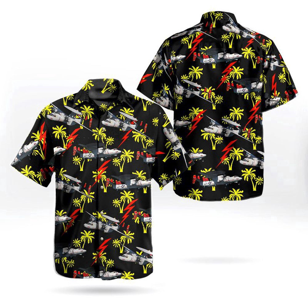 Navy Hawaiian Shirt, Us Navy Northrop Grumman E-2D Advanced Hawkeye Of Vaw-125 Tigertails Hawaiian Shirt, Navy Shirts Mens