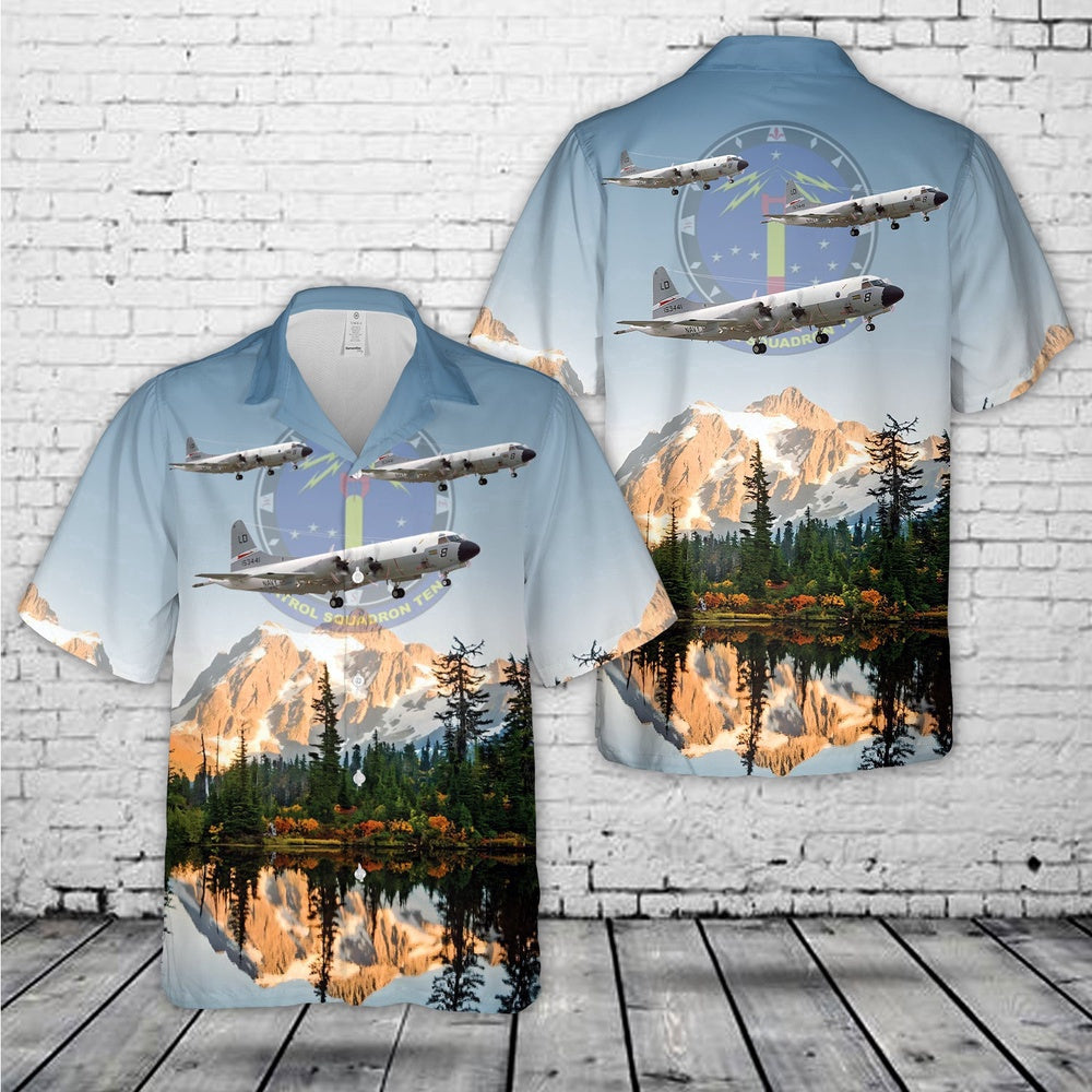 Navy Hawaiian Shirt, Us Navy Patrol Squadron 10 (Vp-10) P-3B Lancers Hawaiian Shirt, Navy Shirts Mens