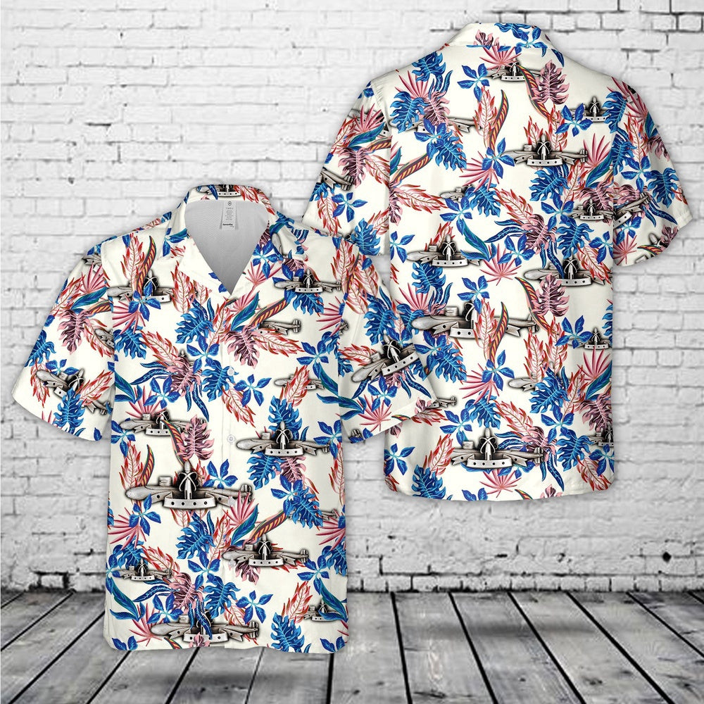 Navy Hawaiian Shirt, Us Navy Silver Ssbn Deterrent Patrol Insignia Hawaiian Shirt, Navy Shirts Mens