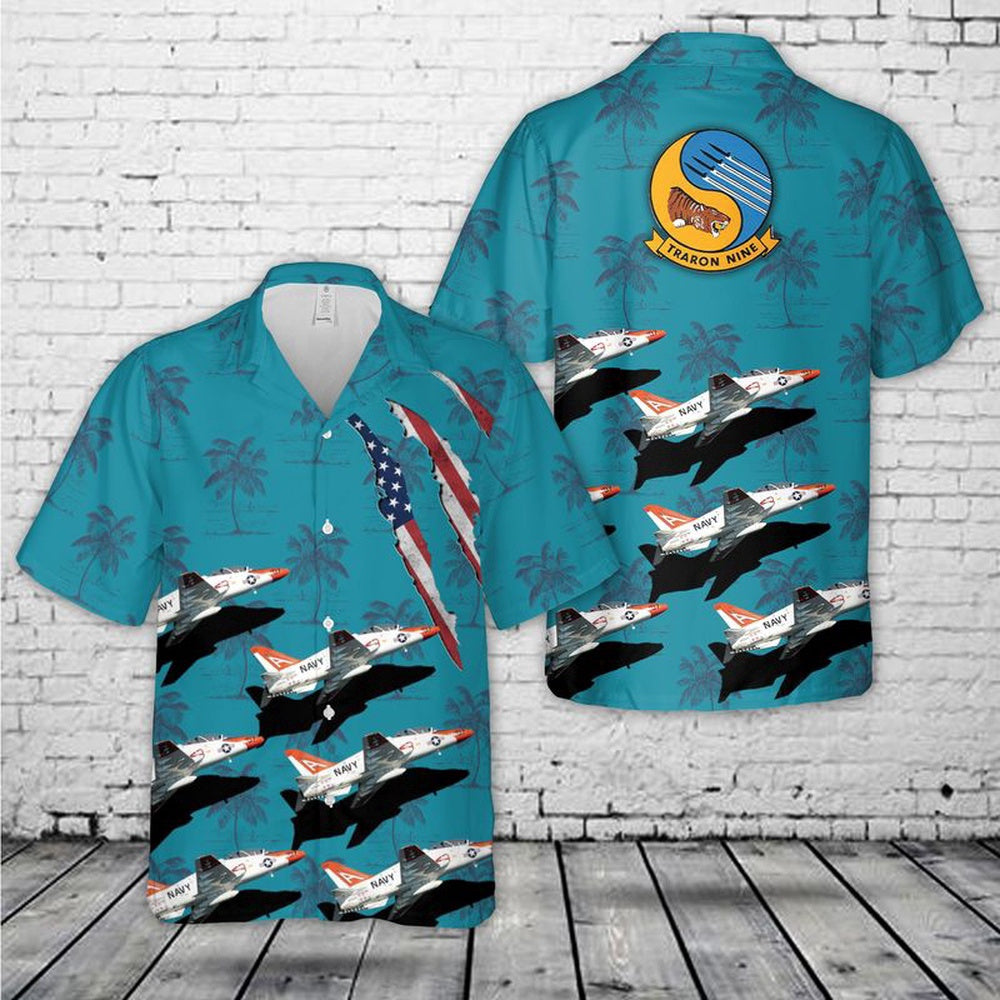 Navy Hawaiian Shirt, Us Navy Training Squadron Nine (Vt-9) T-45Cs Hawaiian Shirt, Navy Shirts Mens