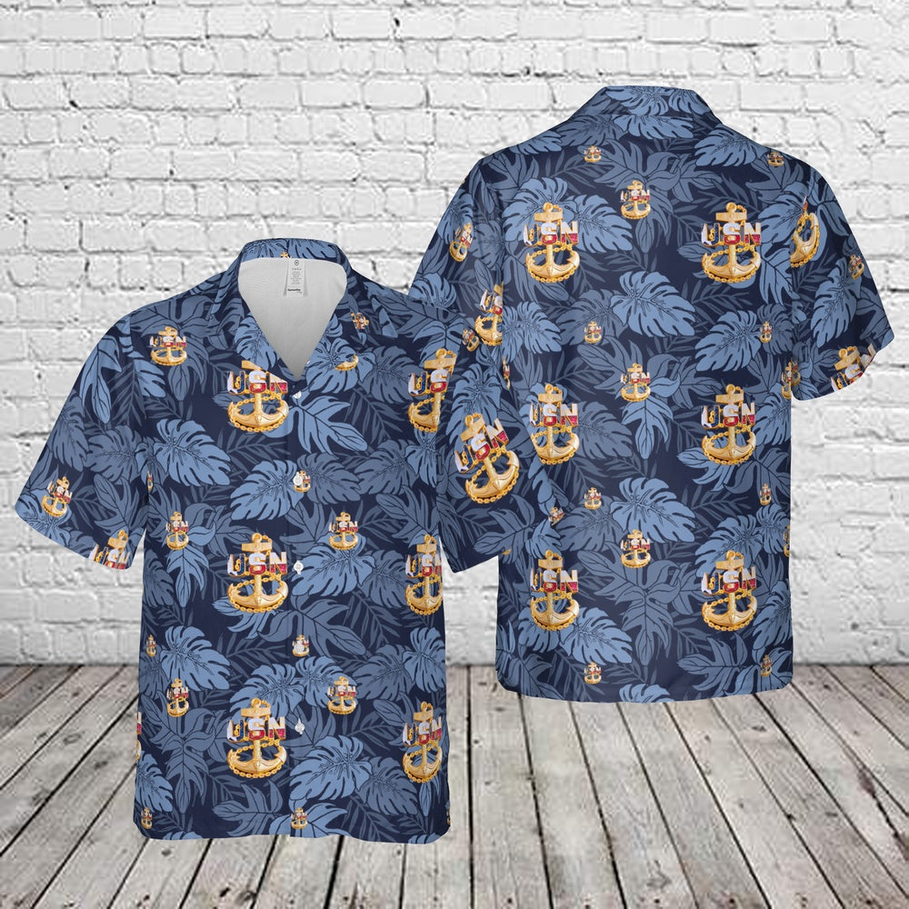 Navy Hawaiian Shirt, Us Navy Usn Chiefs Pride Cpo Texas Anchor Hawaiian Shirt, Navy Shirts Mens