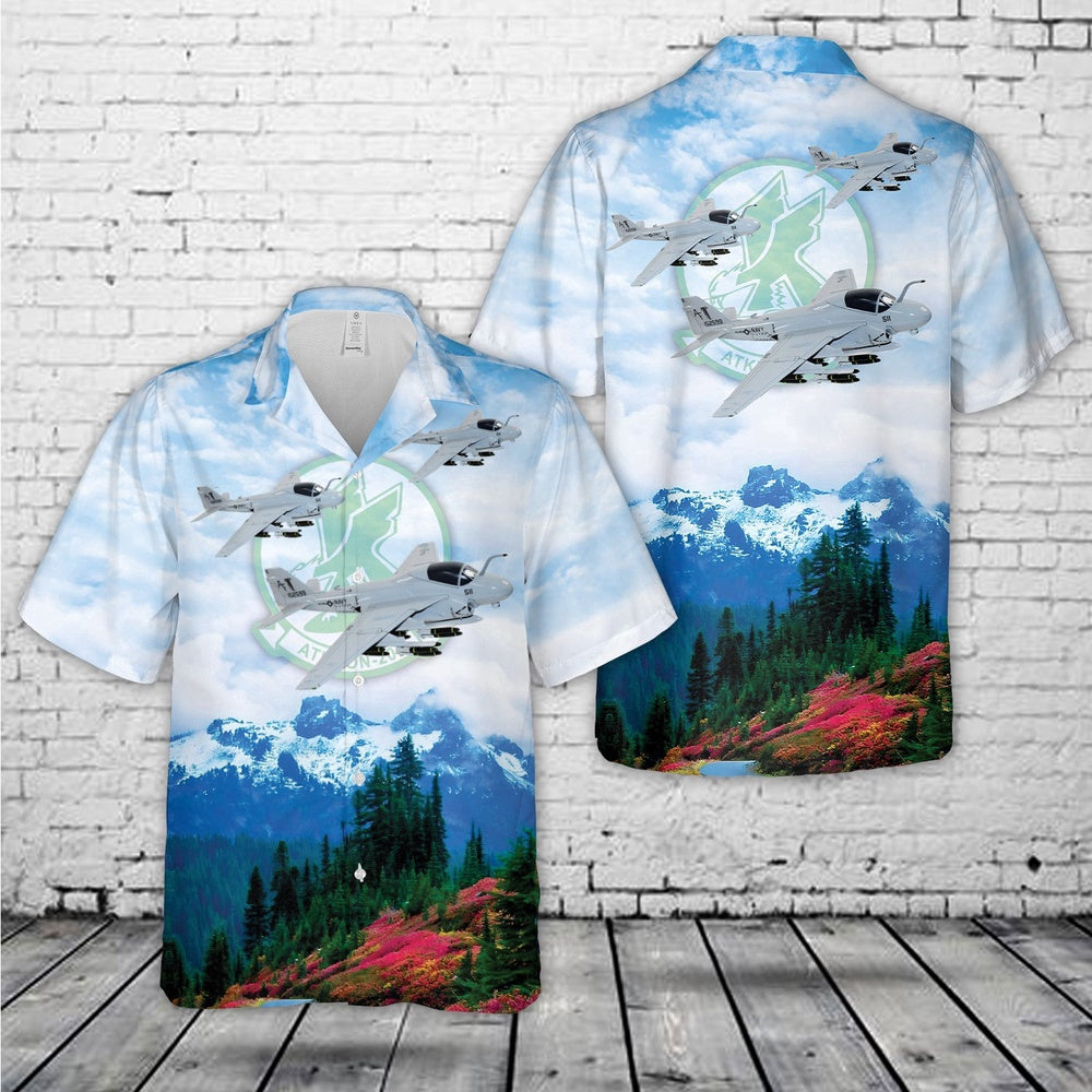 Navy Hawaiian Shirt, Us Navy Va-205 Green Falcons A-6 (1992) Intruder Hawaiian Shirt, Navy Shirts Mens