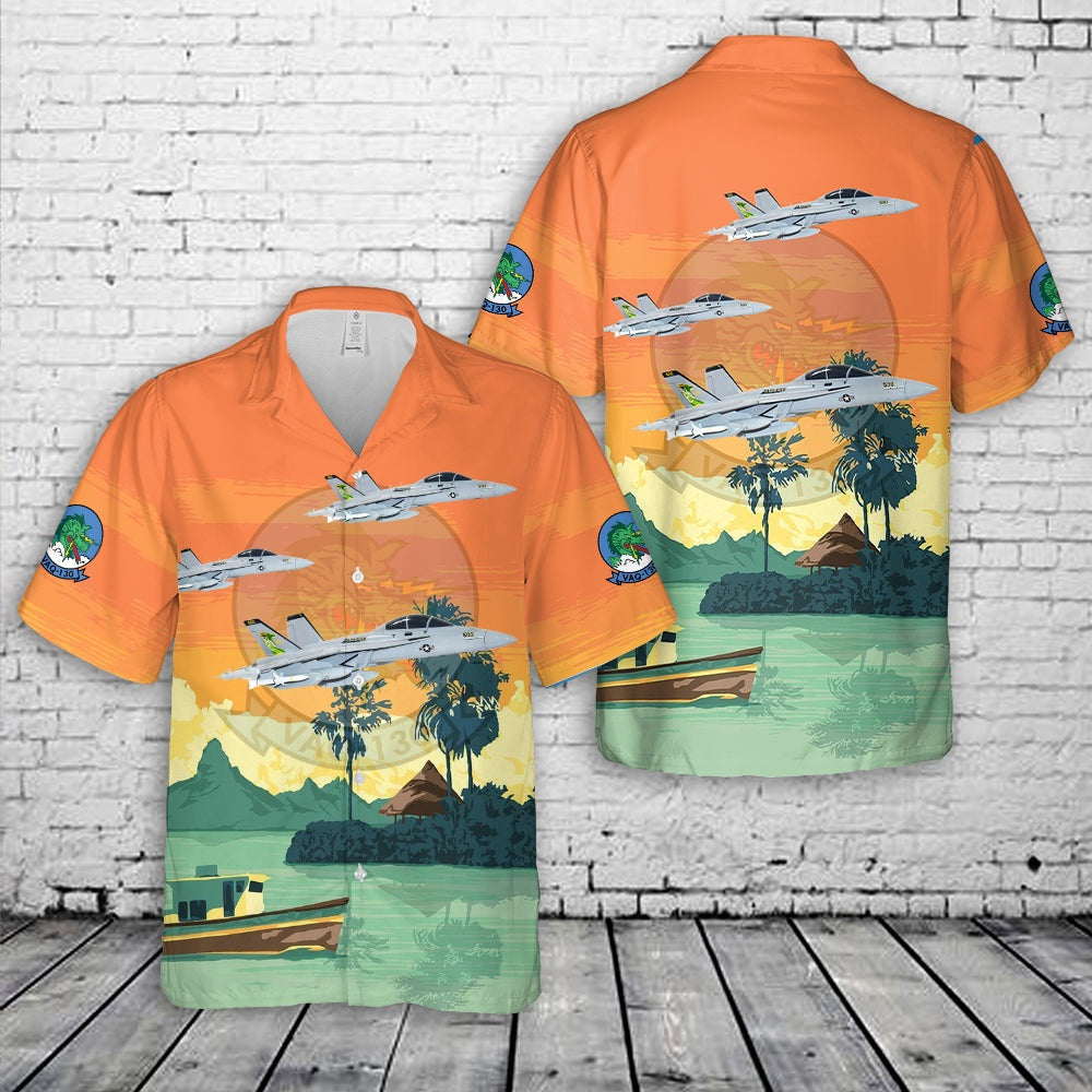 Navy Hawaiian Shirt, Us Navy Vaq-130 Zappers 2021 Ea-18G Growler Hawaiian Shirt, Navy Shirts Mens