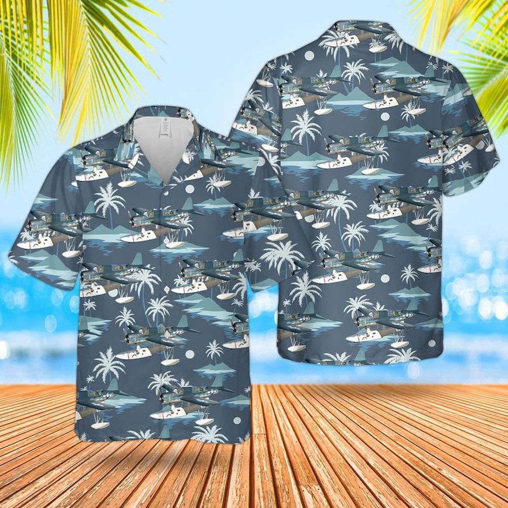 Navy Hawaiian Shirt, Us Navy Vought Os2U Kingfisher Hawaiian Shirt, Navy Shirts Mens