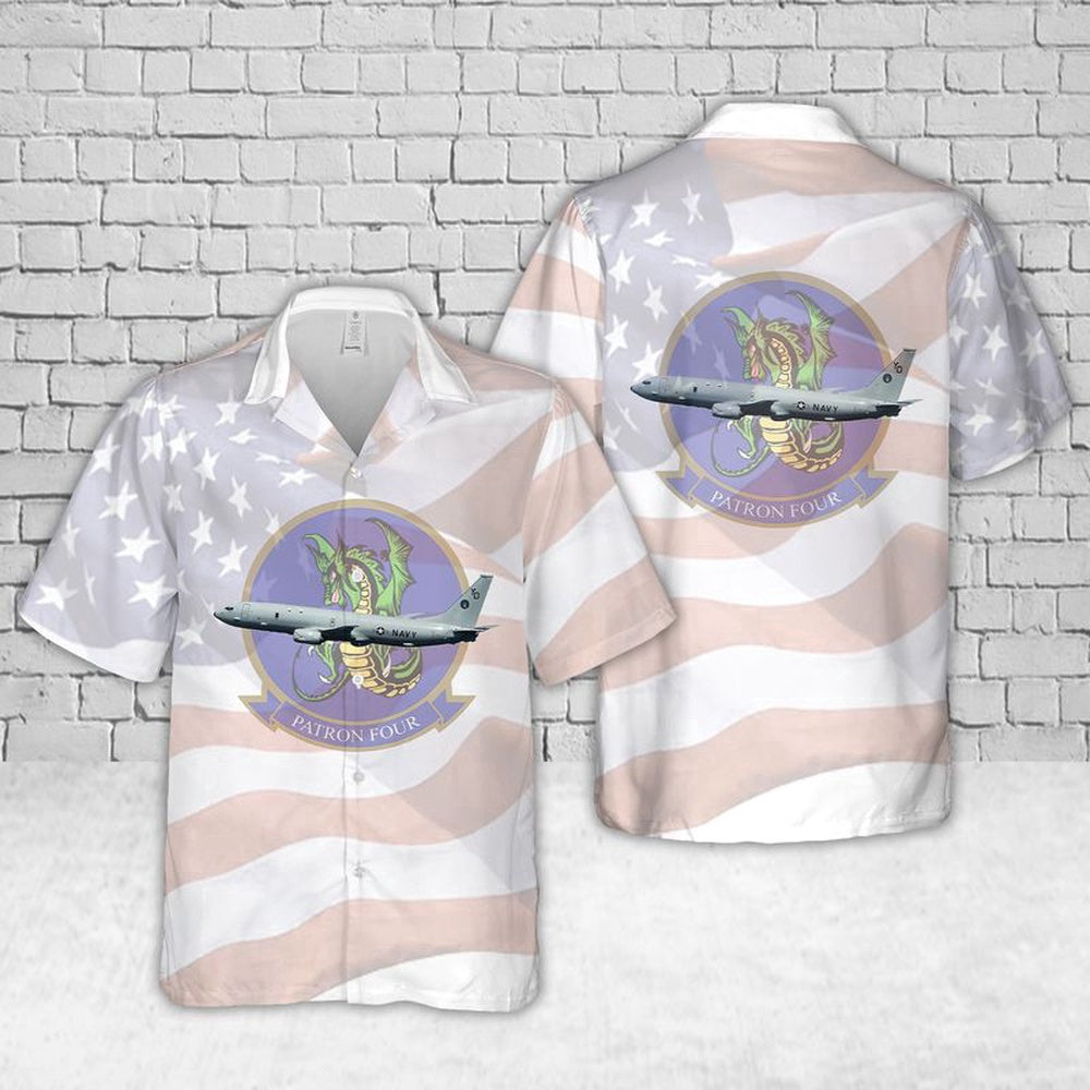 Navy Hawaiian Shirt, Us Navy Vp-4 Skinny Dragons P-8A Hawaiian Shirt, Navy Shirts Mens