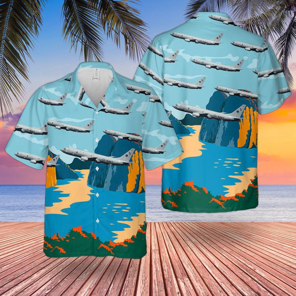 Navy Hawaiian Shirt, Us Navy Vp-4 The Skinny Dragons P-8A Hawaiian Shirt, Navy Shirts Mens