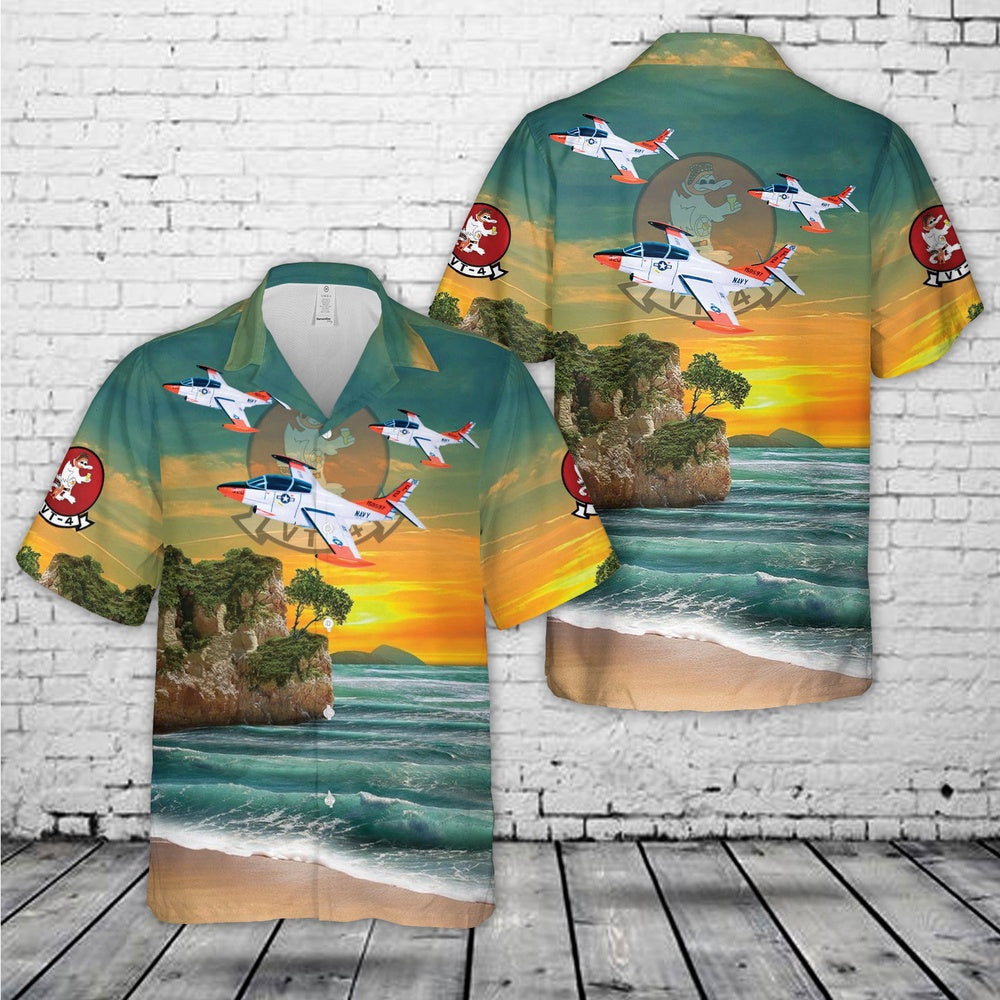 Navy Hawaiian Shirt, Us Navy Vt-4 Warbucks Squadron T-2 Hawaiian Shirt, Navy Shirts Mens