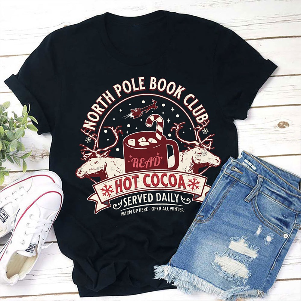 North Pole Book Club T Shirt, Merry T Shirt, Unisex Christmas Shirts