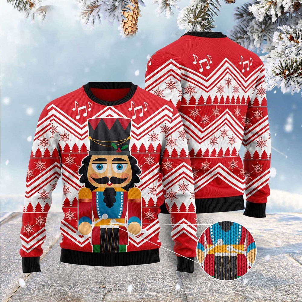 Nutcracker With Drum Ugly Christmas Sweater, Funny Xmas Sweater, Sweater Xmas