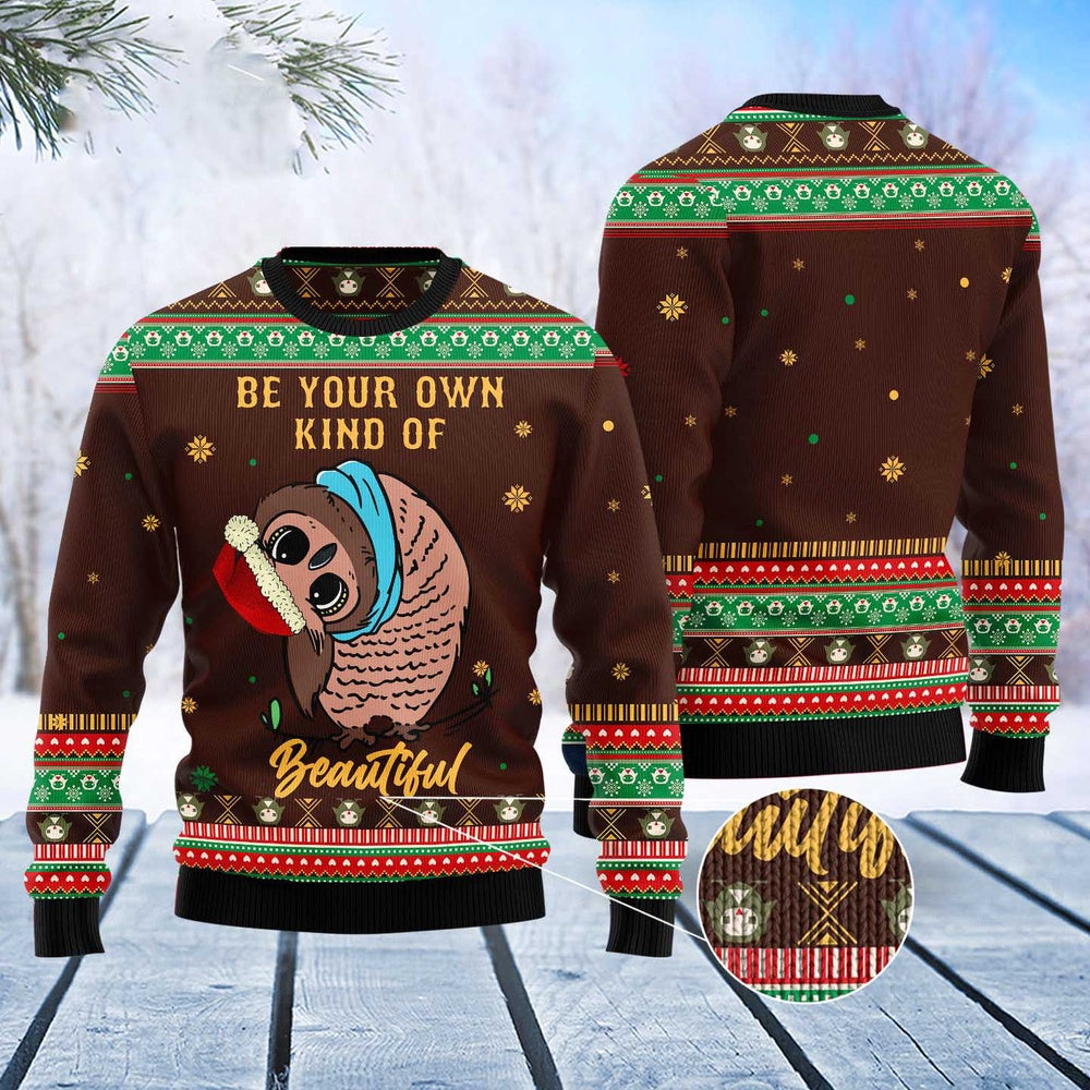 Owl Beautiful Ugly Christmas Sweater, Funny Xmas Sweater, Sweater Xmas