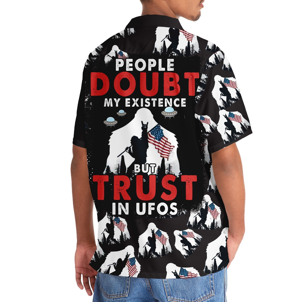 People Doubt My Existence Bigfoot Hawaiian Shirt, Funny Hawaiian Shirt, Cool Hawaiian Shirts, Best Hawaiian Shirts