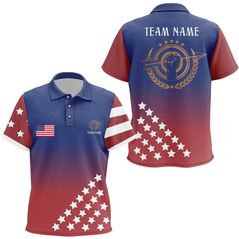 Personalized American Archery Jerseys Polo Shirts Custom Team Name US Archery Clothing, Archery Team Shirts, Custom Archery Shirts