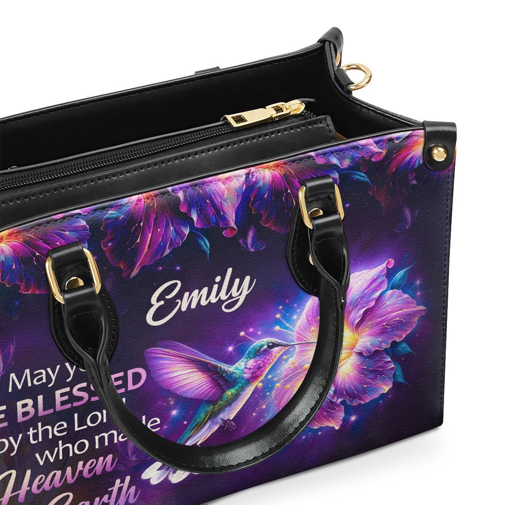 Personalized Christian Leather Bag, Be Blessed Leather Handbag, Faith Handbag