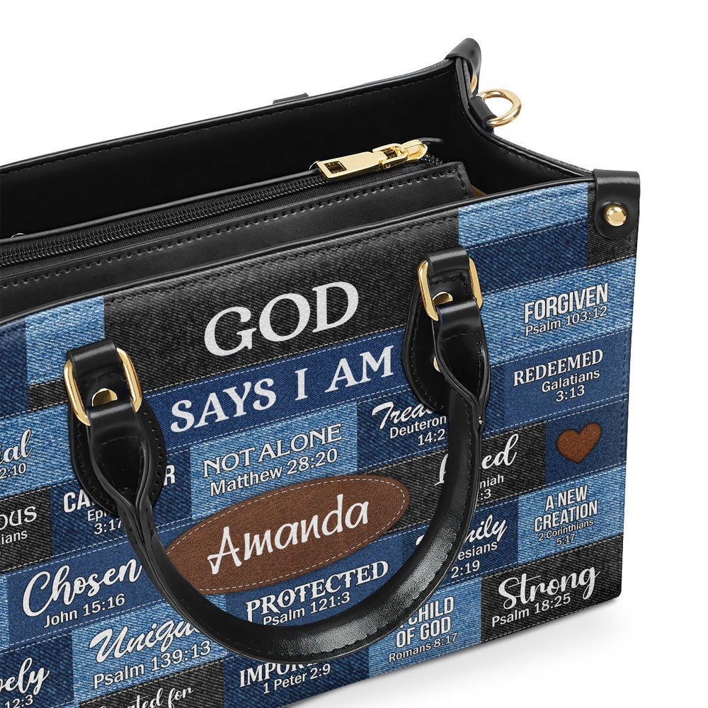 Personalized Christian Leather Bag, God Says You Are Leather Handbag Gift For Her, Faith Handbag
