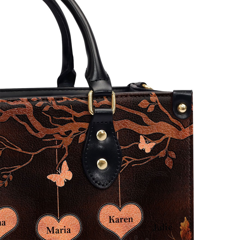 Personalized Christian Leather Bag, Grandkids Make Life More Grand Personalized Leather Handbag, Faith Handbag