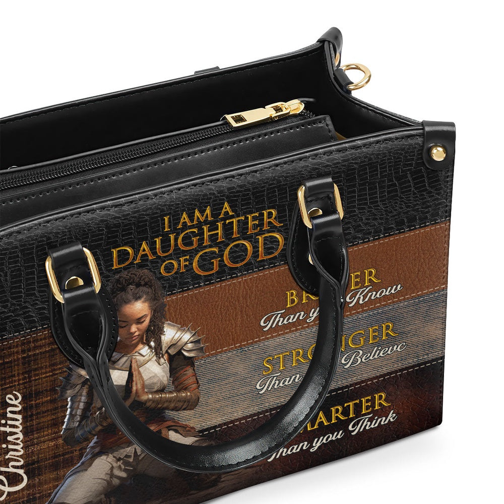 Personalized Christian Leather Bag, I Am ADaughter Of God Leather Handbag, Faith Handbag