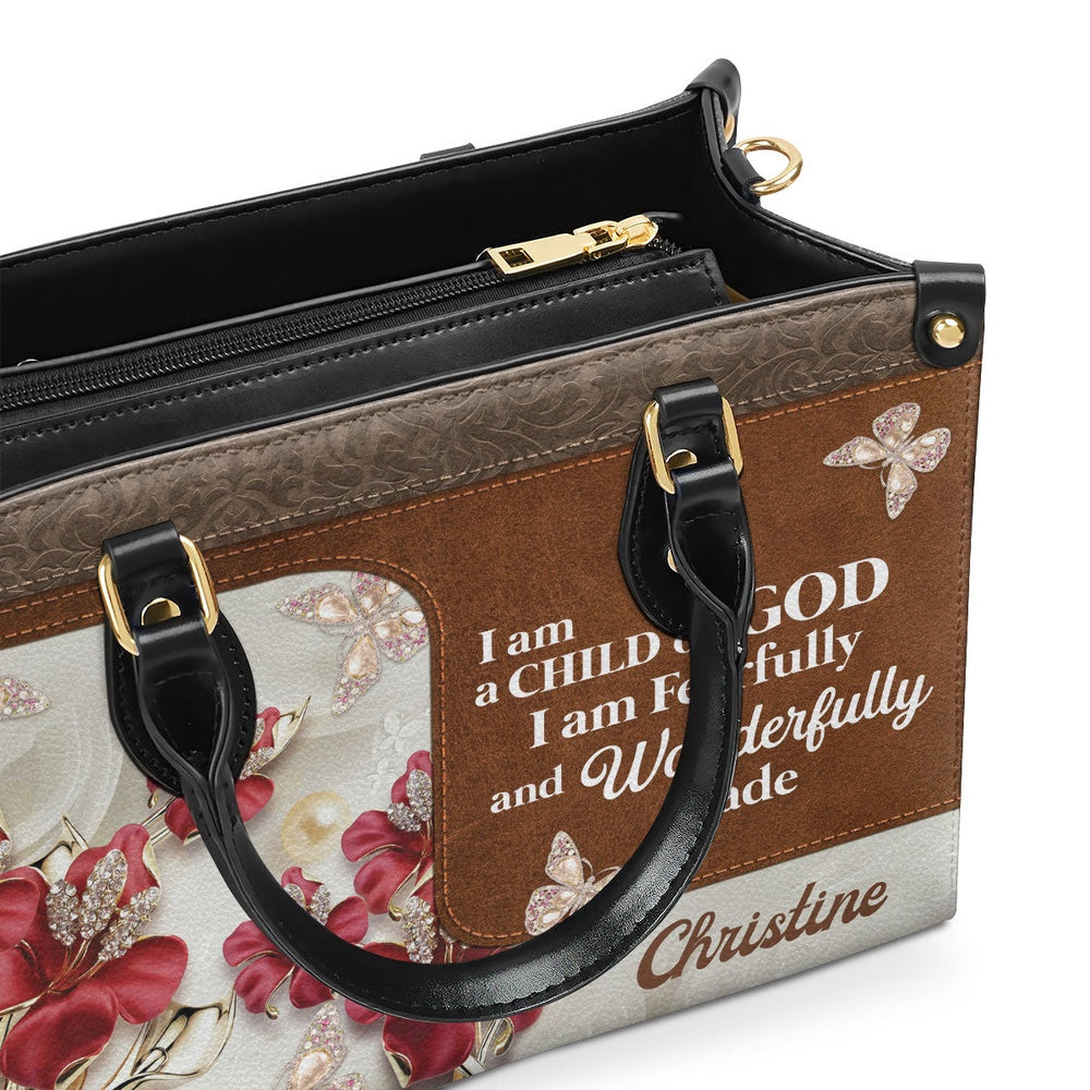 Personalized Christian Leather Bag, I Am Fearfully And Woderfully Made Leather Handbags, Faith Handbag