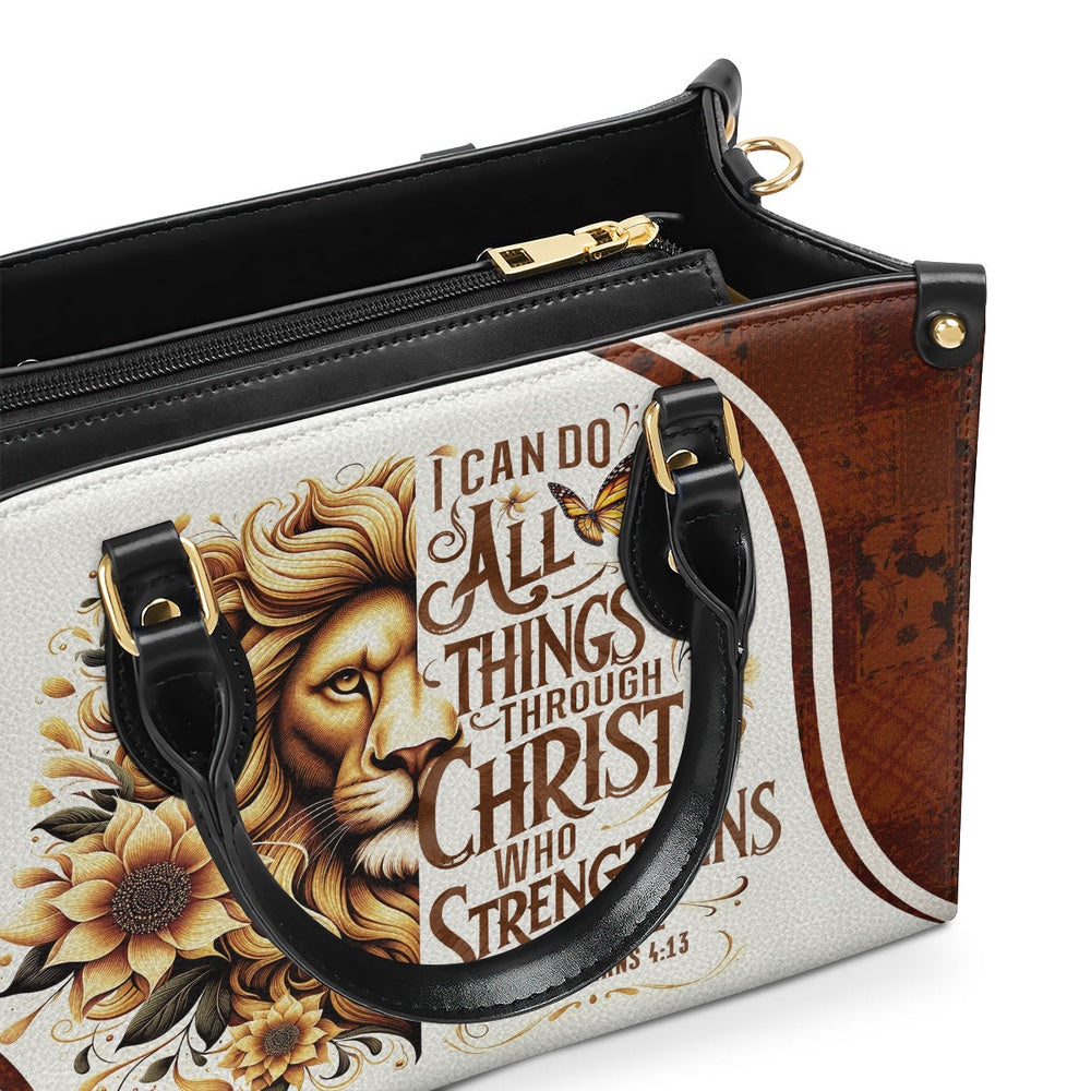 Personalized Christian Leather Bag, I Can Do All Things Leather Handbags, Faith Handbag