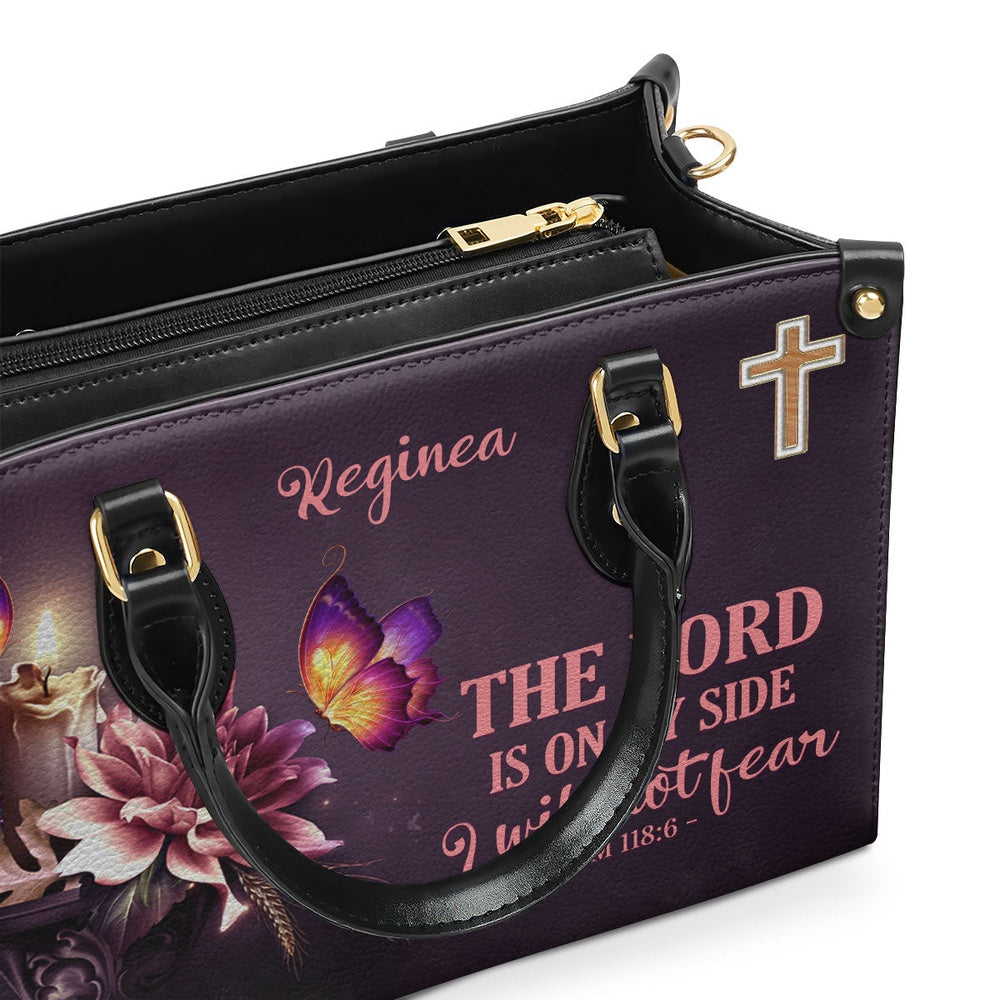 Personalized Christian Leather Bag, I Will Not Fear Leather Handbag, Faith Handbag