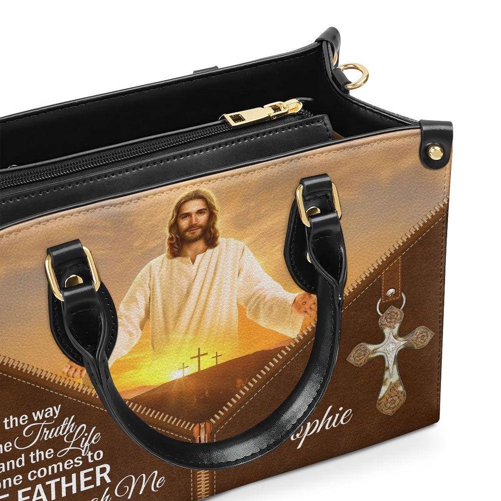 Personalized Christian Leather Bag, Must-Have Personalized Leather Handbag - I Am The Way And The Truth And The Life, Faith Handbag