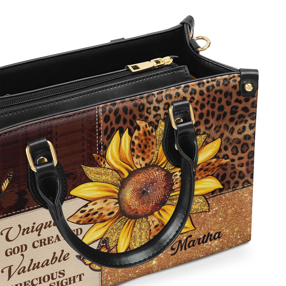 Personalized Christian Leather Bag, You Are God Created Leather Handbag, Faith Handbag