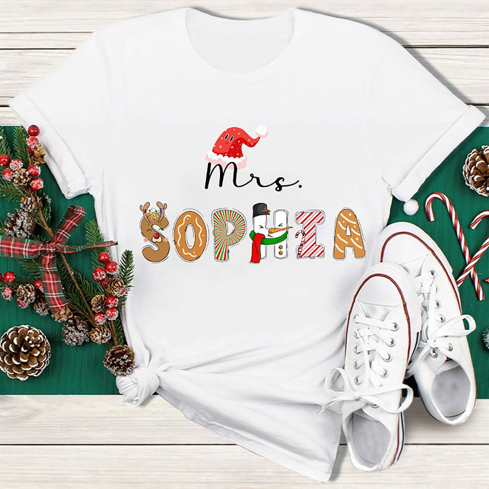 Personalized Christmas Vibes Name T Shirt, Merry T Shirt, Unisex Christmas Shirts