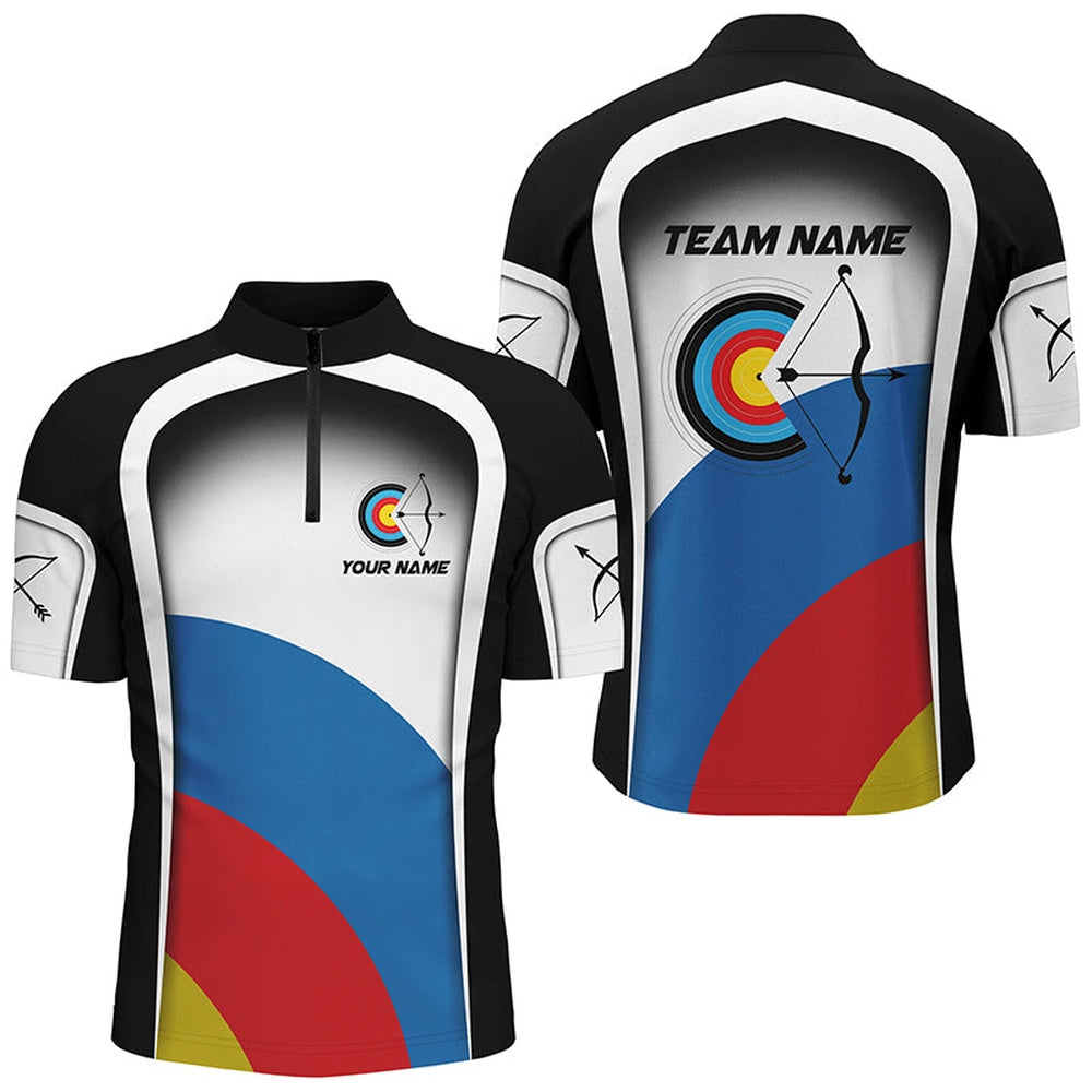 Personalized Colorful Target Archery Shirts For Men, Archery Tournament Jerseys For Team Archers, Archery Team Shirts, Custom Archery Shirts