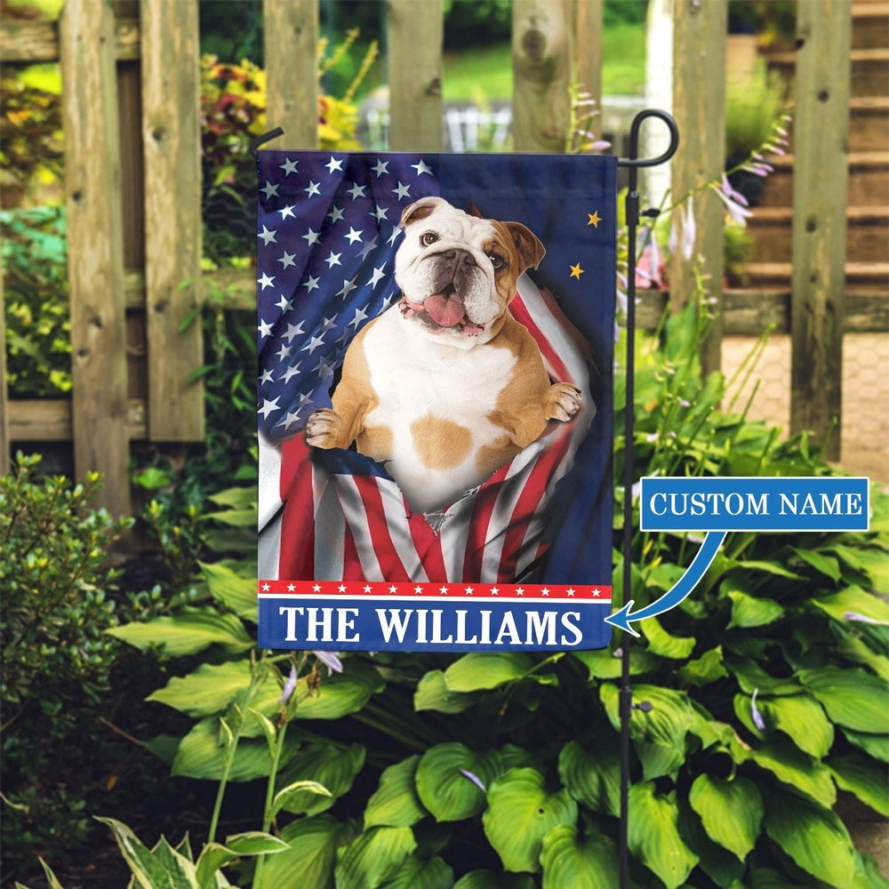 Personalized Dog Flags, Alaska Bulldog Garden Flag, Garden Flags Dogs, Dog House Flags