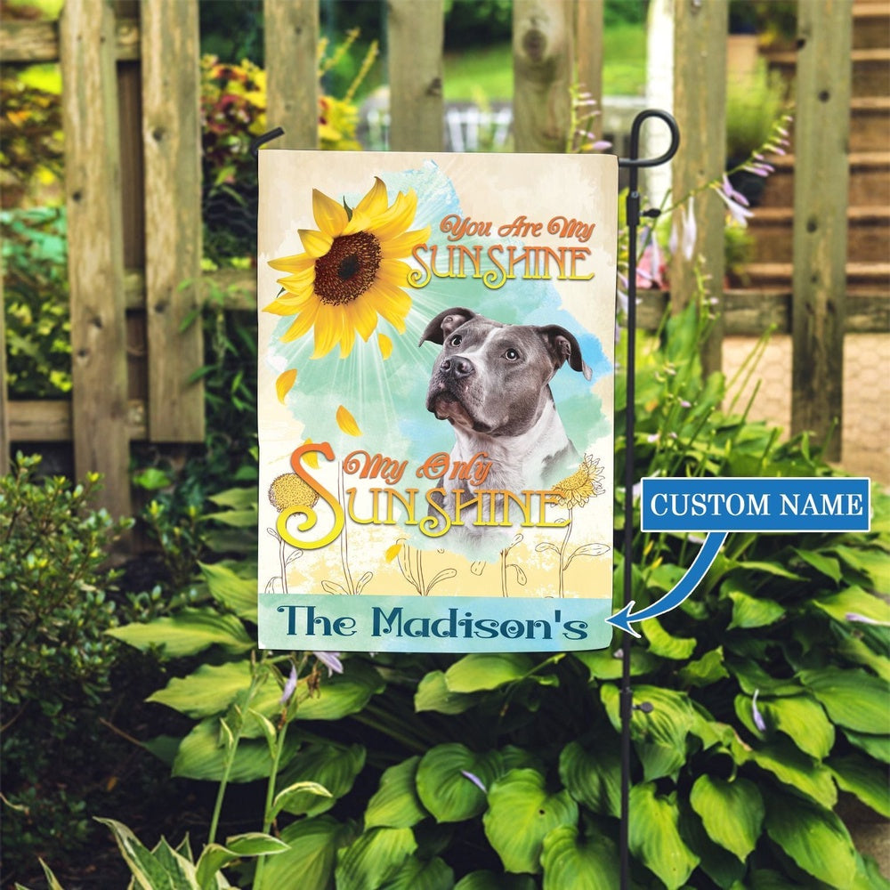 Personalized Dog Flags, American Pit Bull Sunflower Garden Flag, Dog Flag For House, Garden Flags Dogs, Dog House Flags