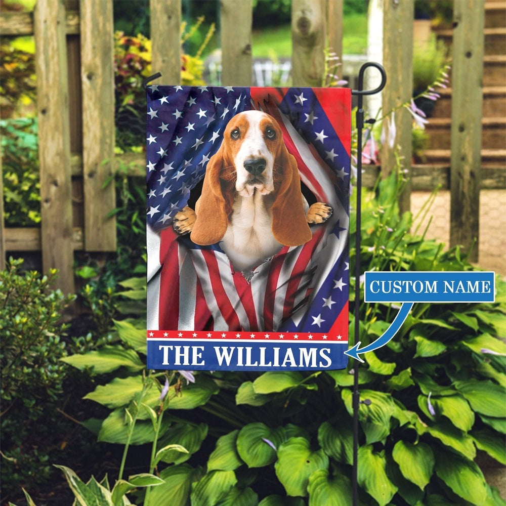 Personalized Dog Flags, Arkansas Basset Hound Garden Flag, Garden Flags Dogs, Dog House Flags