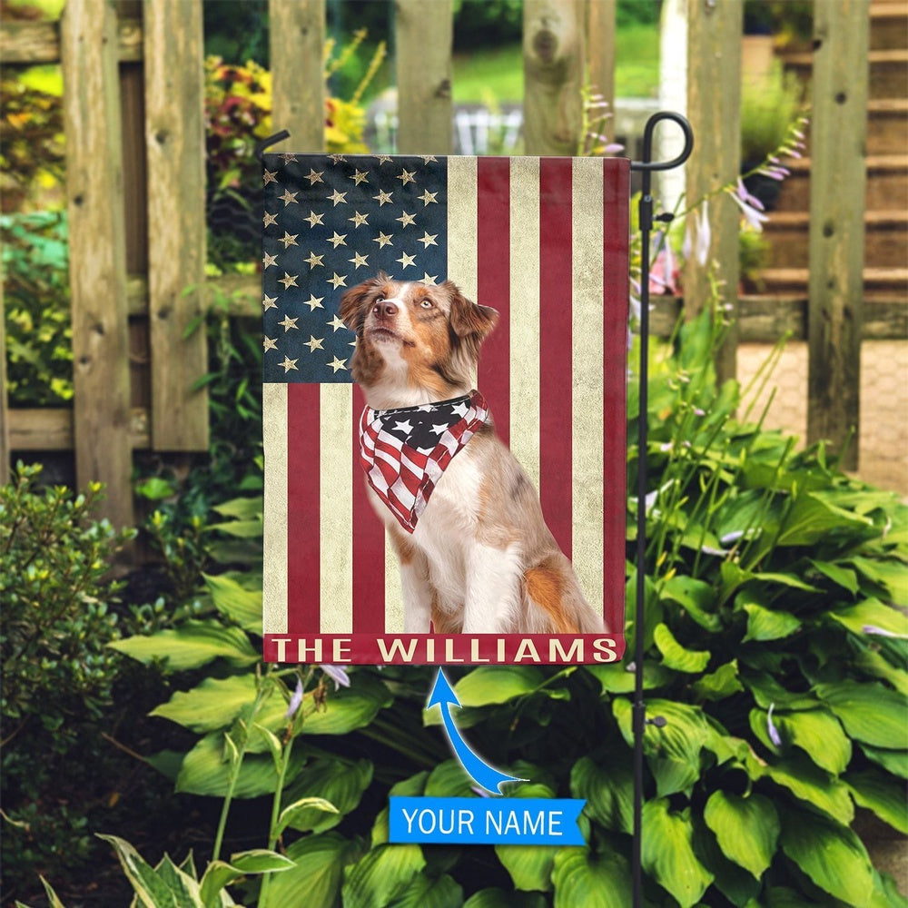 Personalized Dog Flags, Australian Shepherd Garden Flag 1, Garden Flags Dogs, Dog House Flags