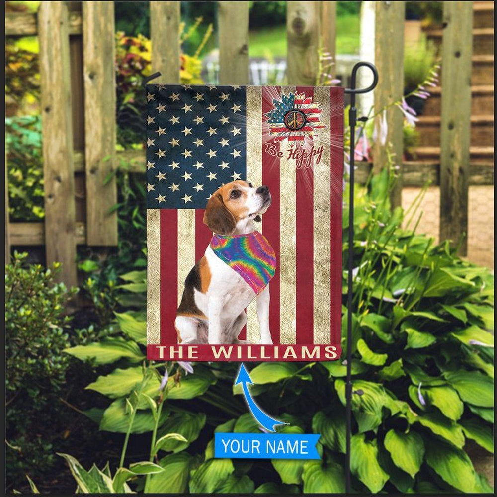 Personalized Dog Flags, Beagle Hippie House Flag, Dog Flag For House, Garden Flags Dogs, Dog House Flags