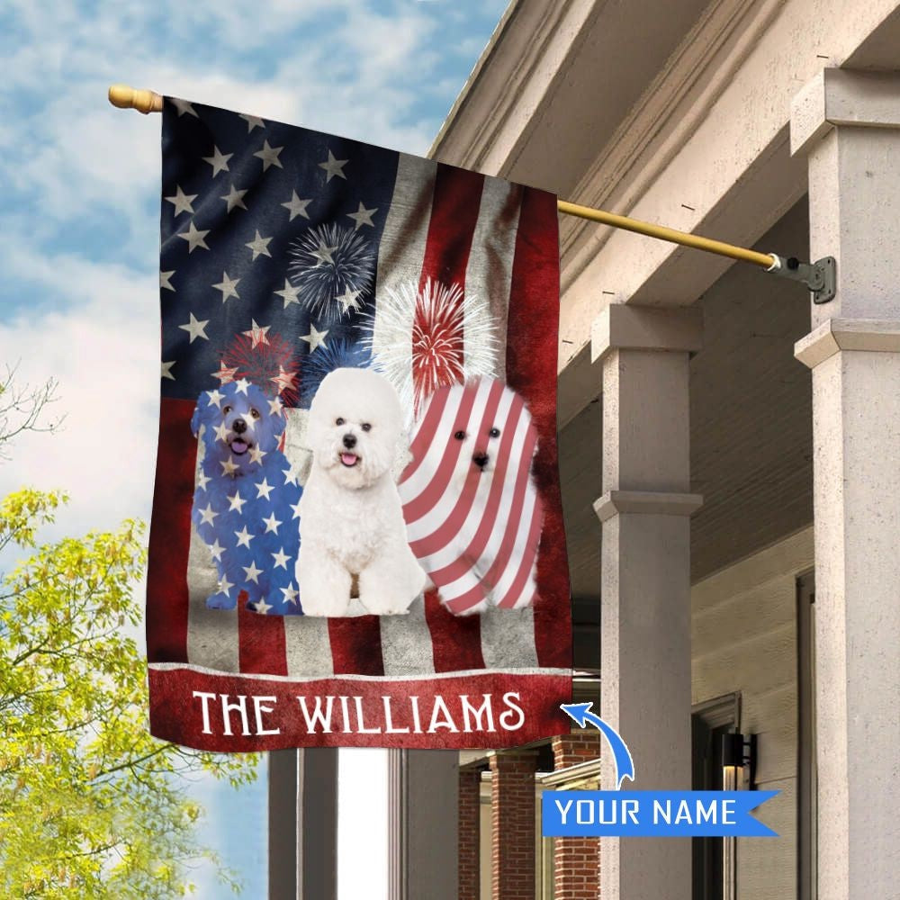 Personalized Dog Flags, Bichon Frise House Flag, Garden Flags Dogs, Dog House Flags
