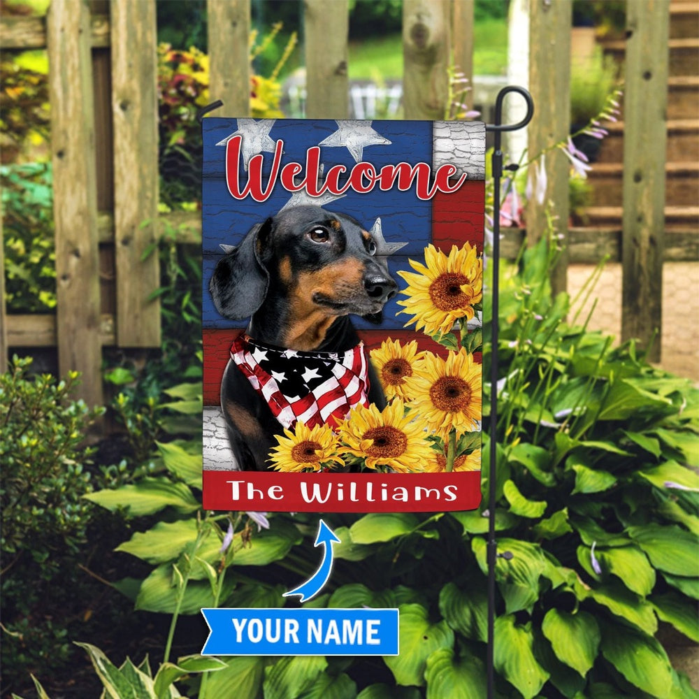 Personalized Dog Flags, Black Dachshund Garden Flag, Dog Flag For House, Garden Flags Dogs, Dog House Flags