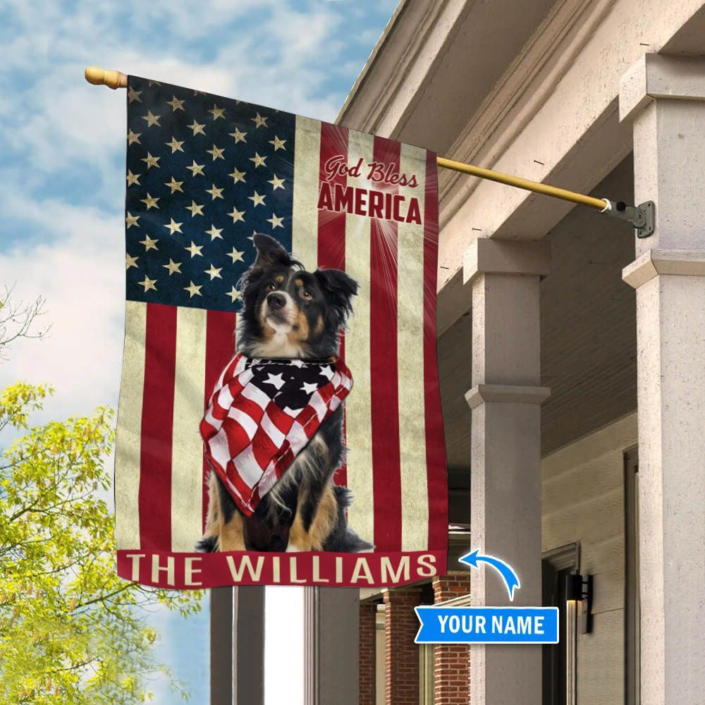 Personalized Dog Flags, Border Collie God Bless America Flag, Dog Flag For House, Garden Flags Dogs, Dog House Flags
