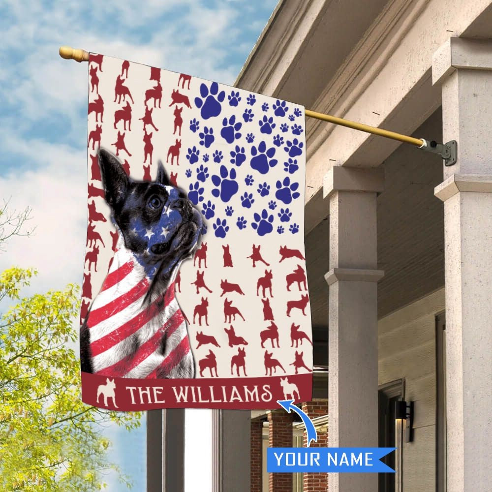 Personalized Dog Flags, Boston Terrier House Flag, Custom Dog Garden Flags, Outdoor Decor, Garden Flags Dogs, Dog House Flags