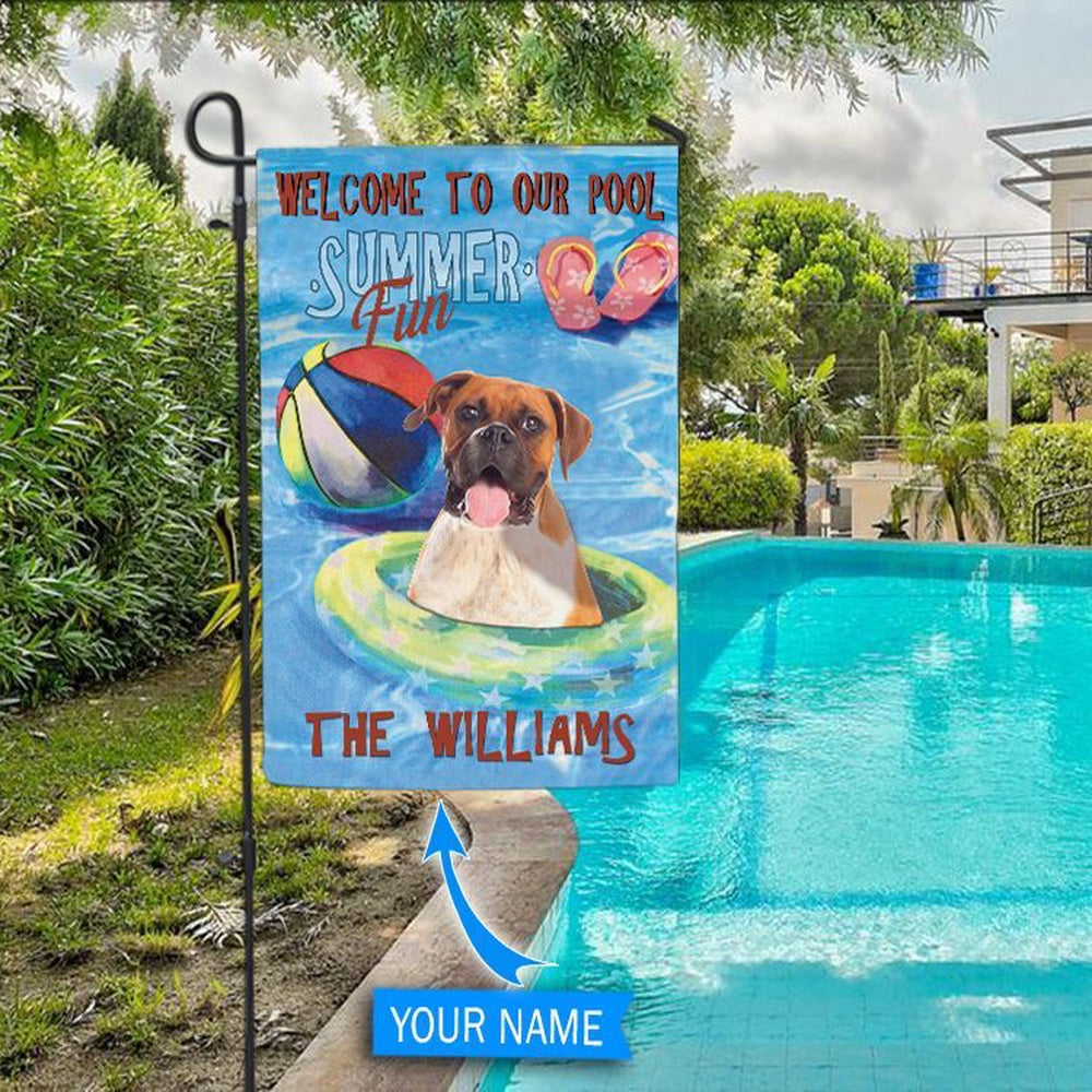 Personalized Dog Flags, Boxer Flag For Pools, Custom Dog Garden Flags, Dog Flags Outdoor, Garden Flags Dogs, Dog House Flags