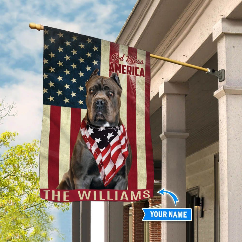 Personalized Dog Flags, Cane Corso God Bless America Flag, Custom Dog Garden Flags, Dog Flags Outdoor, Garden Flags Dogs, Dog House Flags