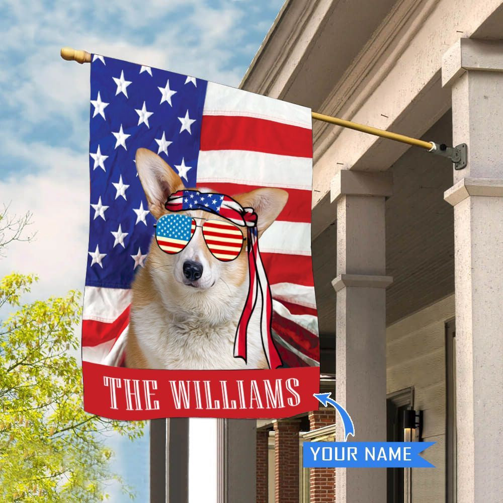 Personalized Dog Flags, Corgi House Flag, Garden Flags Dogs, Dog House Flags